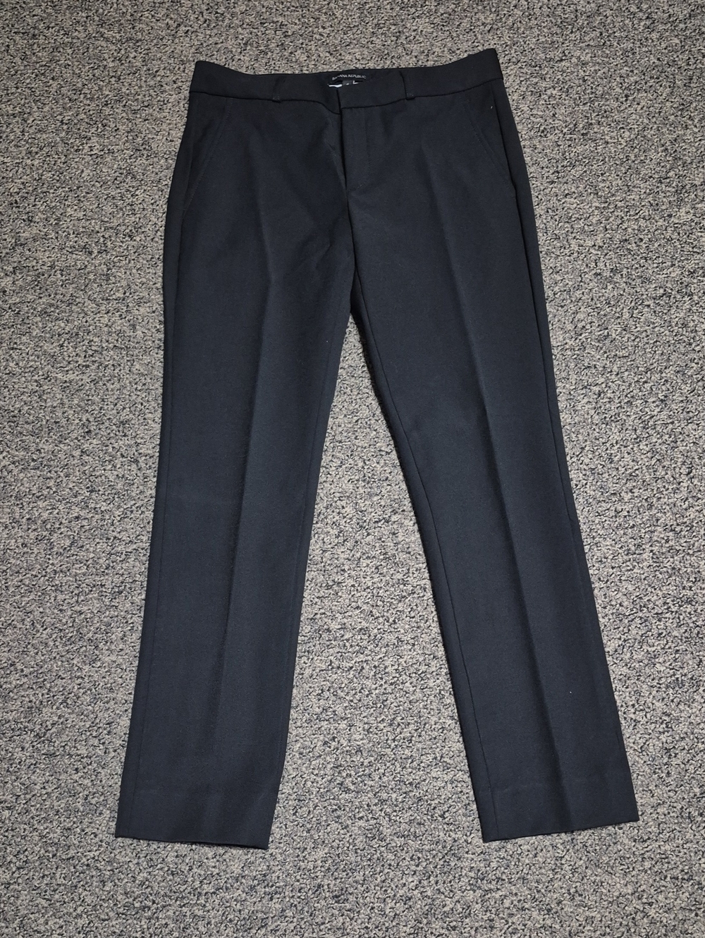 Banana Republic Ryan Black Tailored Straight-Leg Trousers
